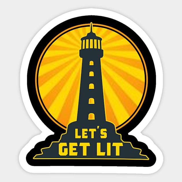 Let's Get Lit Lighthouse Sticker by Kdeal12